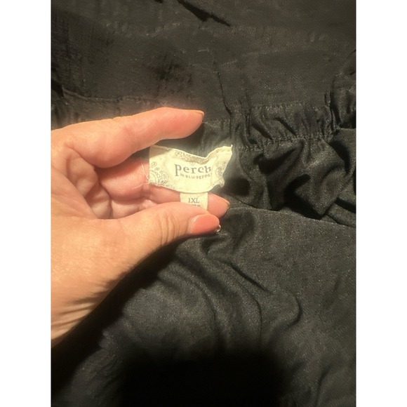 Perch Blu Pepper Ruffled Tiered Black Maxi SunDress Plus 1X - Picture 8 of 10